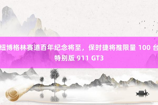 纽博格林赛道百年纪念将至，保时捷将推限量 100 台特别版 911 GT3