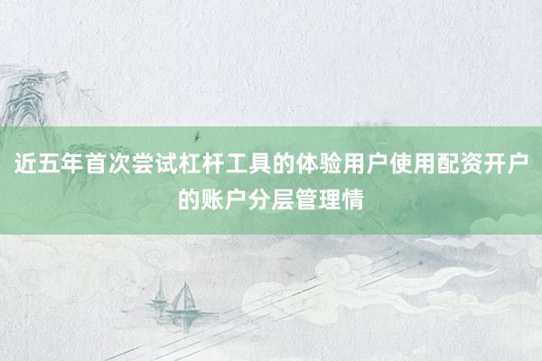 近五年首次尝试杠杆工具的体验用户使用配资开户的账户分层管理情