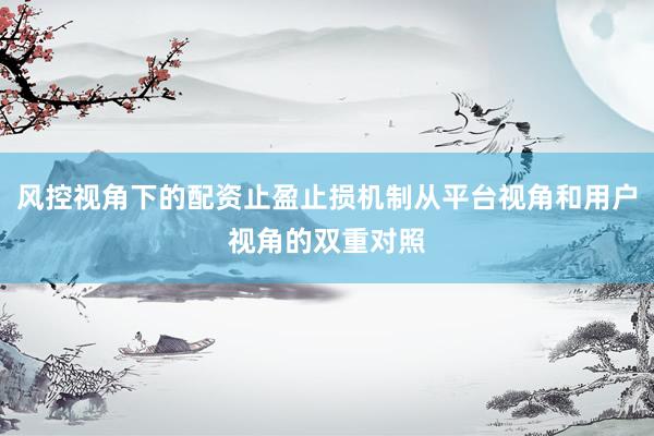 风控视角下的配资止盈止损机制从平台视角和用户视角的双重对照
