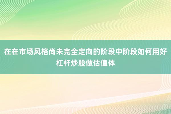 在在市场风格尚未完全定向的阶段中阶段如何用好杠杆炒股做估值体