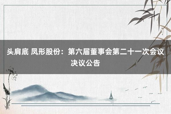 头肩底 凤形股份：第六届董事会第二十一次会议决议公告
