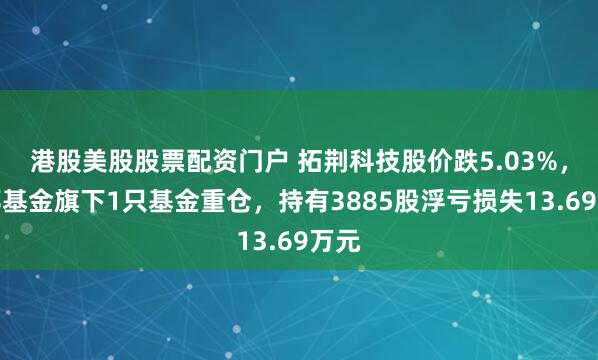 港股美股股票配资门户 拓荆科技股价跌5.03%，德邦基金旗下1只基金重仓，持有3885股浮亏损失13.69万元
