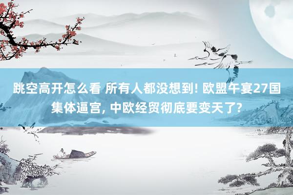 跳空高开怎么看 所有人都没想到! 欧盟午宴27国集体逼宫, 中欧经贸彻底要变天了?